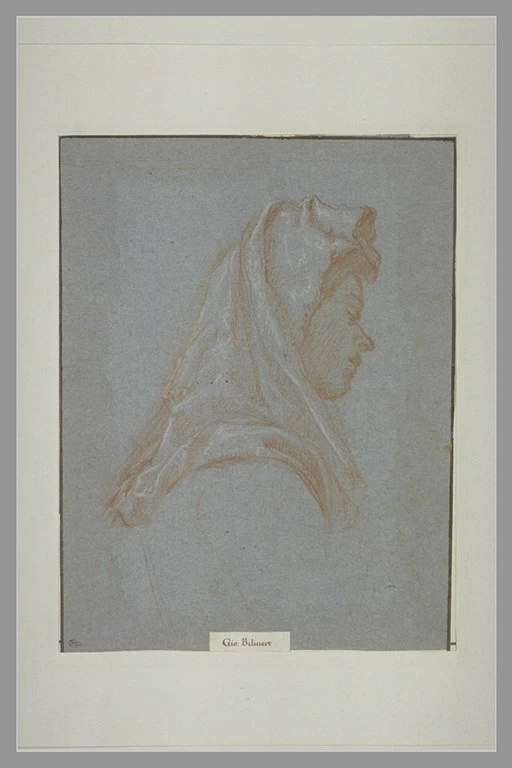 Testa di donna di profilo verso destra, con indosso uno scialle - Museo del Louvre, Parigi
